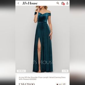 NWT Gold Velvet Gown